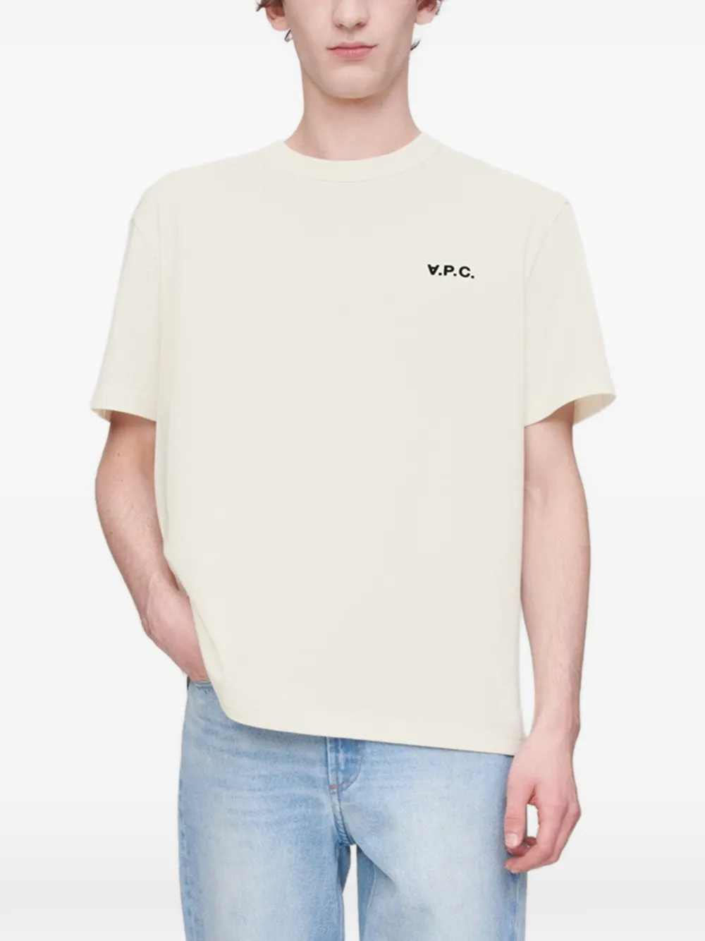 A.P.C. T-shirt met logodetail Wit