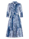 Samantha Sung Audrey leopard-print shirt dress - Blue