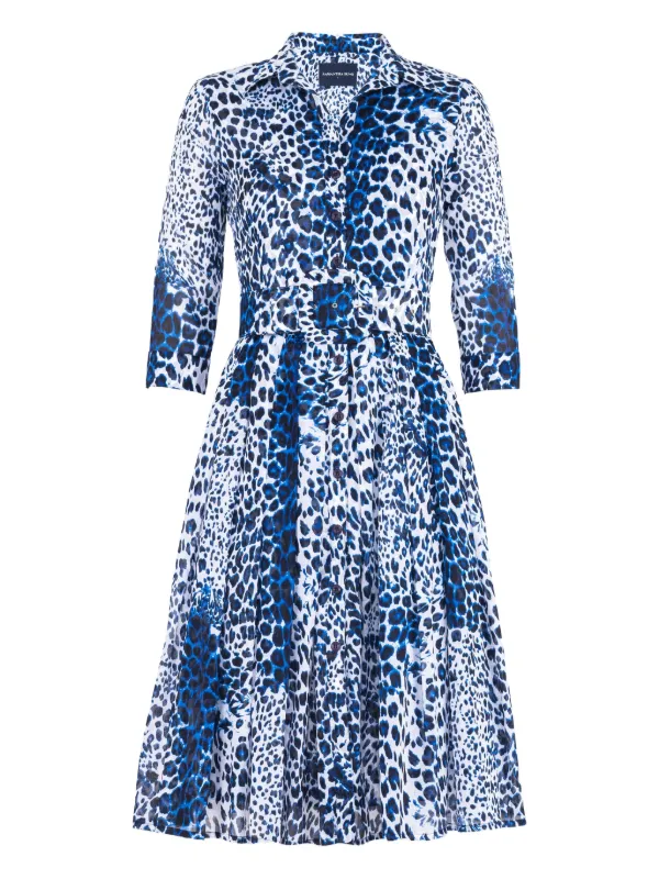 Samantha Sung Audrey leopard-print Shirt Dress | Blue | FARFETCH Samantha Sung Audrey leopard-print Shirt Dress | Blue | FARFETCH