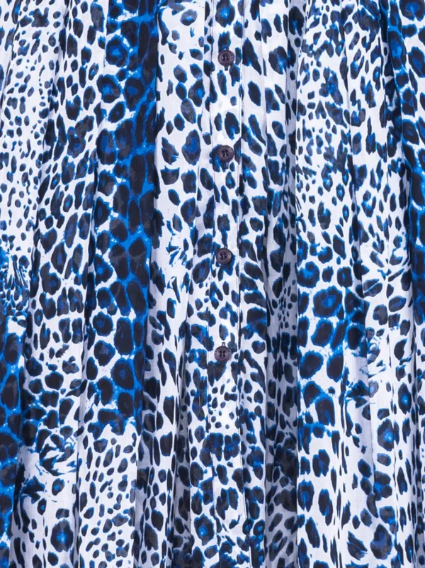 Samantha Sung Audrey leopard-print Shirt Dress | Blue | FARFETCH