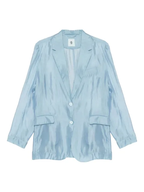 The Garment satin-finish blazer