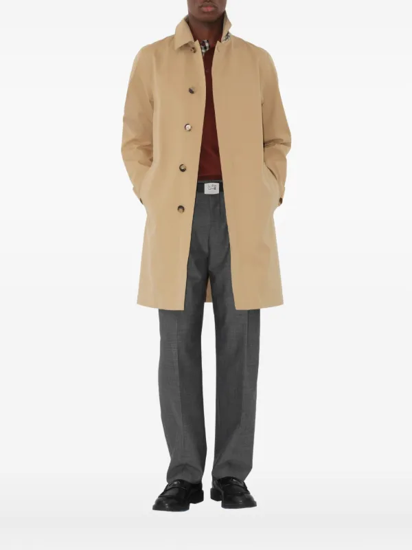 BURBERRY ウールコート メンズ Burberry ウール コート | ニュートラル | FARFETCH JP