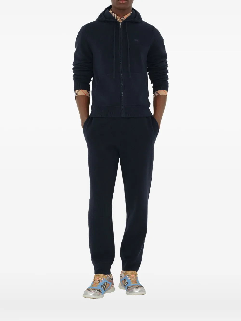 Burberry Hoodie met rits Blauw