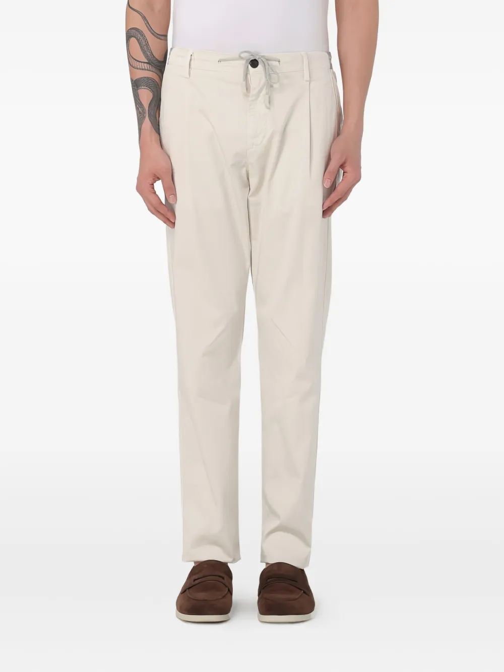 Eleventy Drawstring Trousers In Neutral
