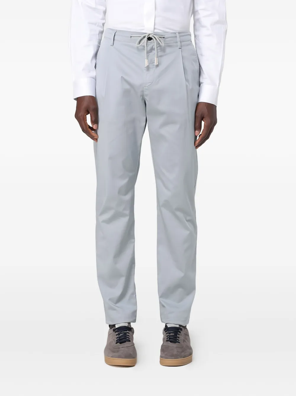 Eleventy Drawstring Pleated Trousers In Blue