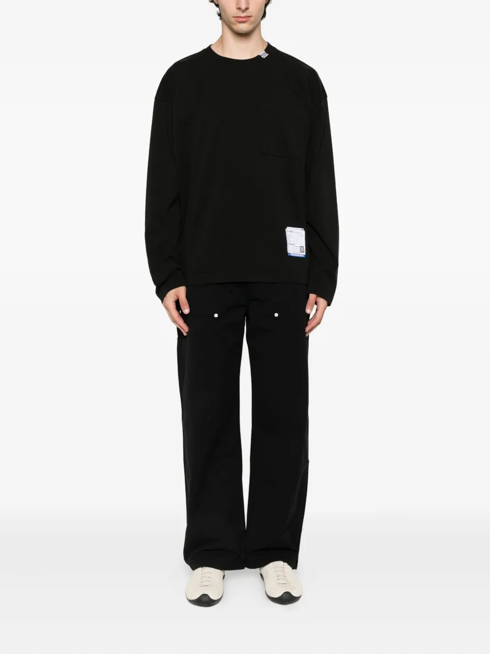 Maison MIHARA YASUHIRO patch-pocket long-sleeve T-shirt Zwart