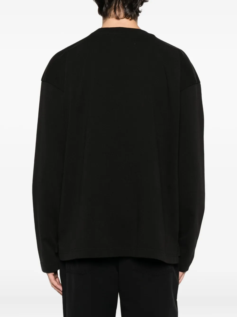 Maison MIHARA YASUHIRO patch-pocket long-sleeve T-shirt Zwart
