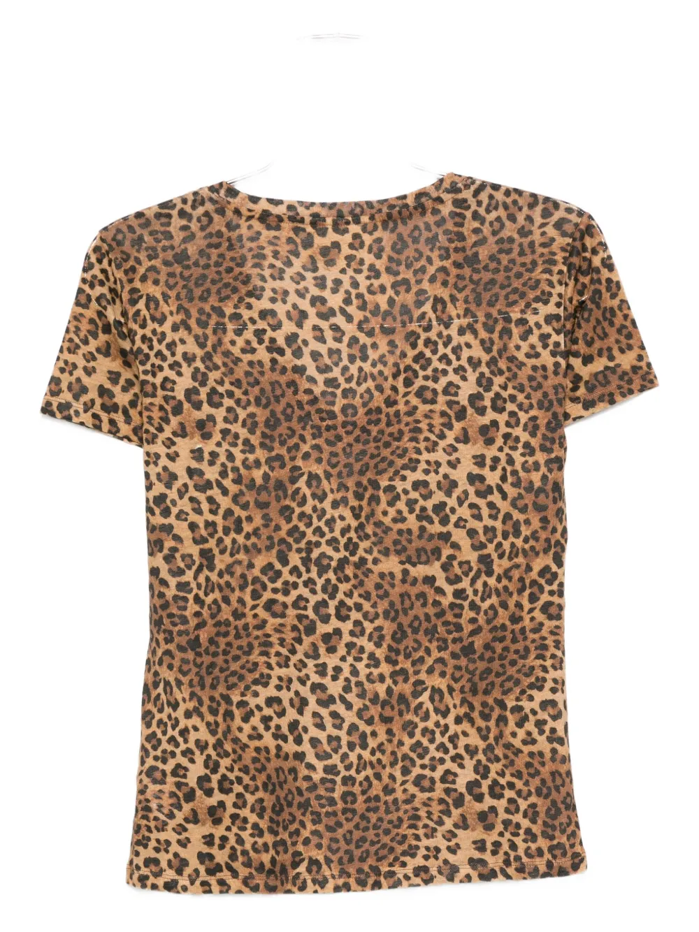 MC2 Saint Barth T-shirt met luipaardprint en V-hals Bruin