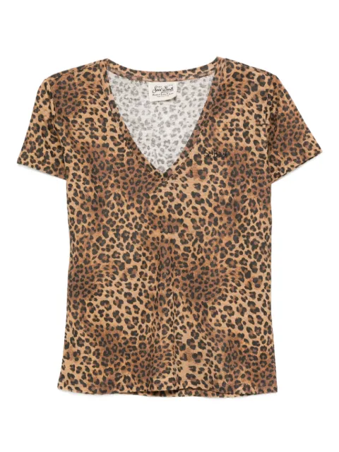 MC2 Saint Barth leopard print v-neck T-shirt