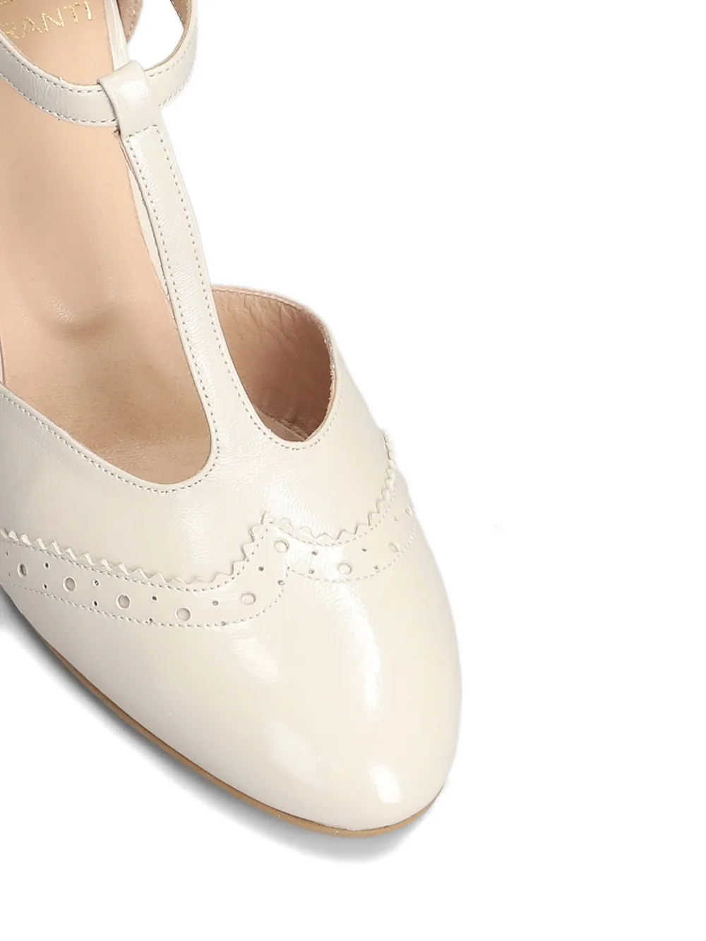 Isabel Ferranti 75mm perforated-detailed pumps Neutrals