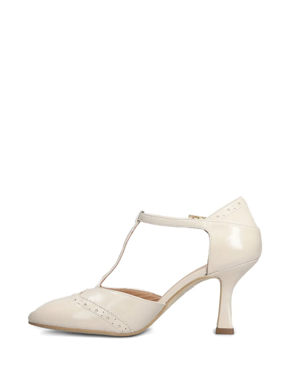 Isabel Ferranti 75mm perforated-detailed pumps Neutrals