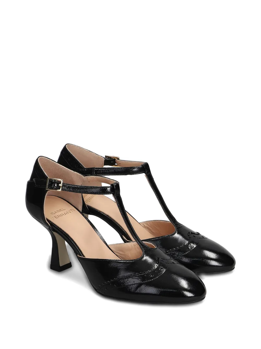 Isabel Ferranti 75mm perforated-detailed pumps Black