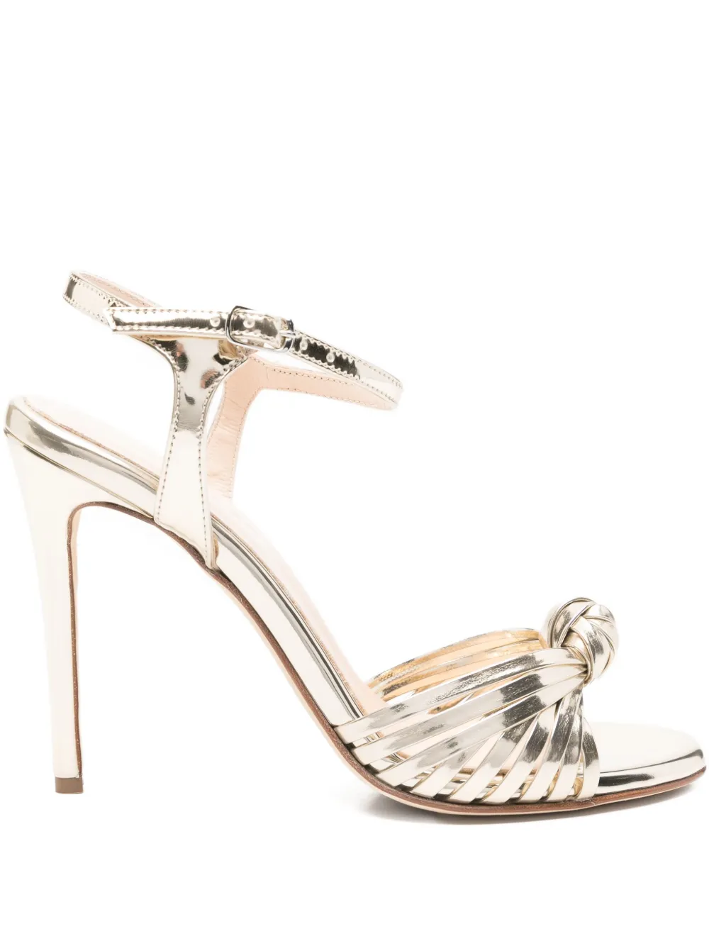 Anna F. 105mm knot-detail leather sandals | Gold | Image 1