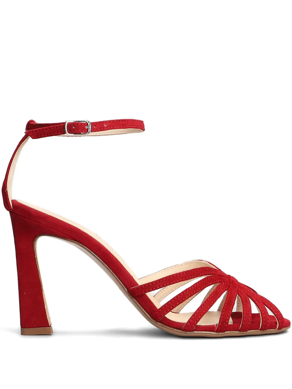 Anna F. 100mm suede sandals Red