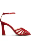 Anna F. 100mm suede sandals - Red