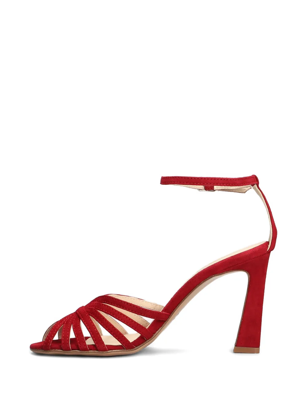 Anna F. 100mm suede sandals Red
