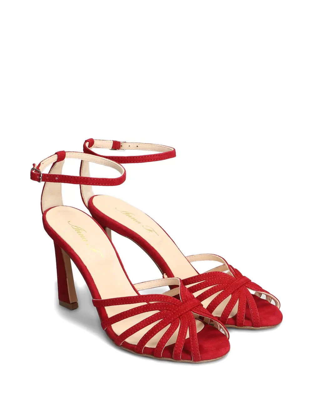 Anna F. 100mm suede sandals Red
