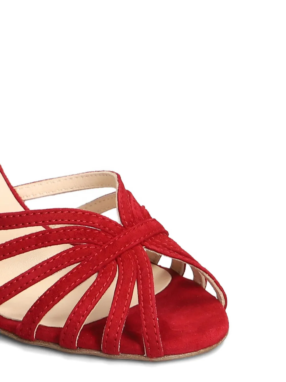 Anna F. 100mm suede sandals Red