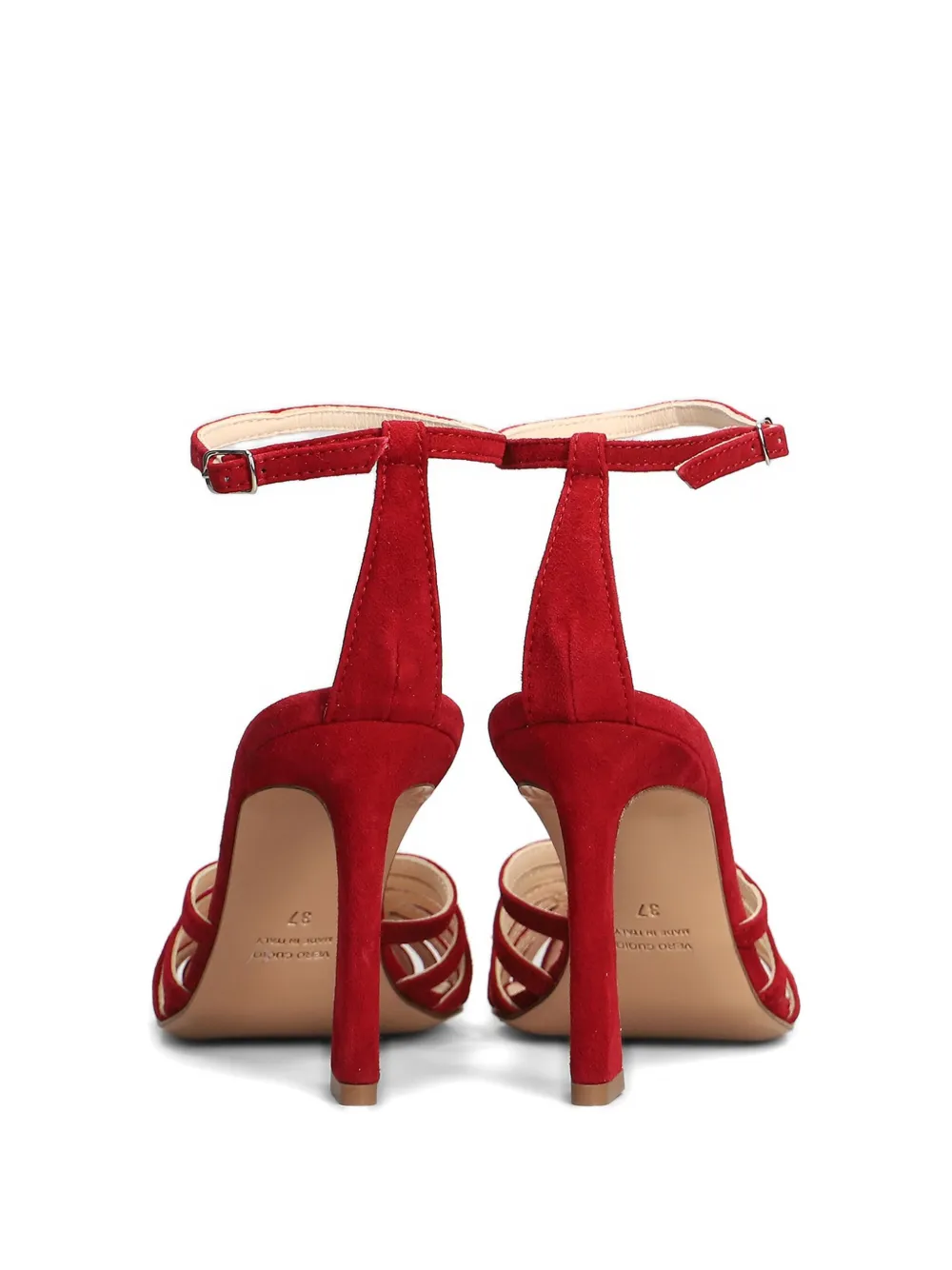Anna F. 100mm suede sandals Red