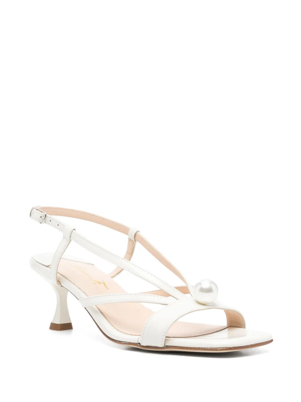 Anna F. 60mm leather sandals White