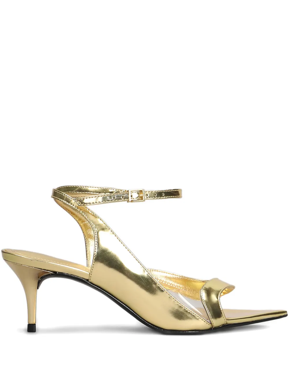 Schutz 65mm leather sandals Gold