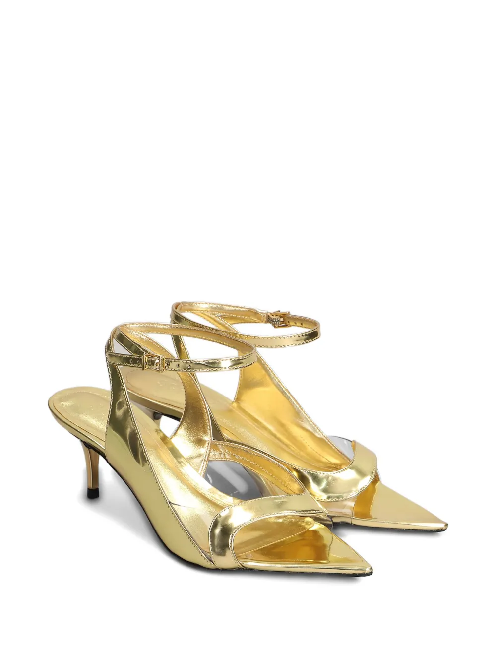 Schutz 65mm leather sandals Gold