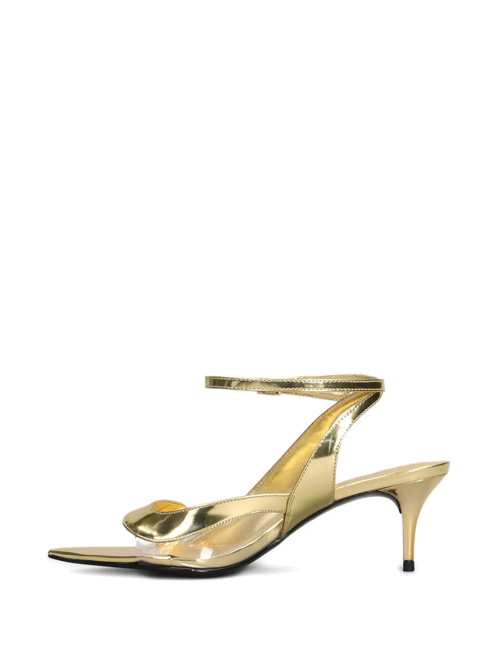 Schutz 65mm leather sandals Gold