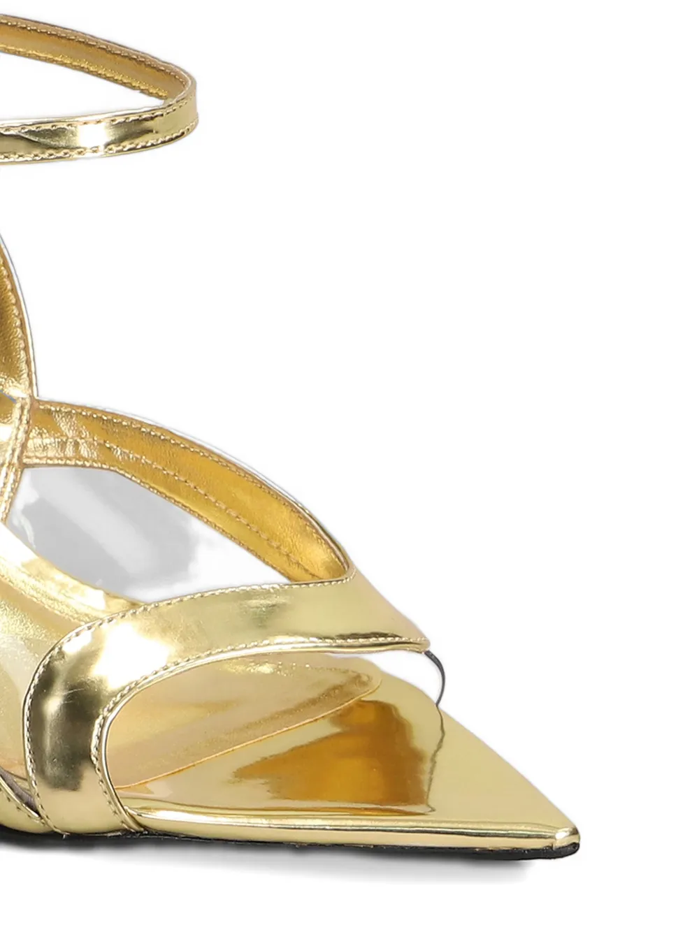 Schutz 65mm leather sandals Gold