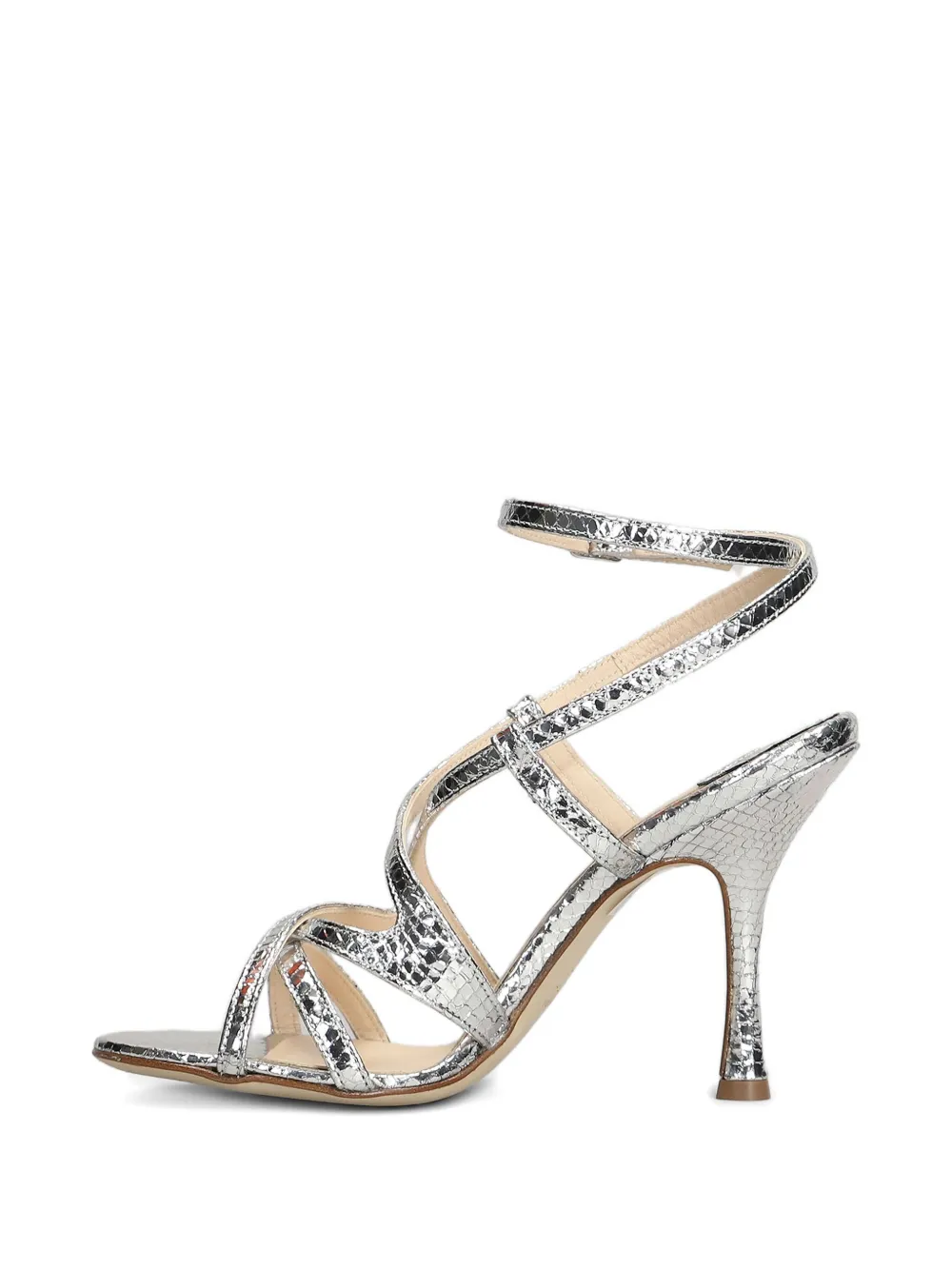Anna F. 100mm leather sandals Silver