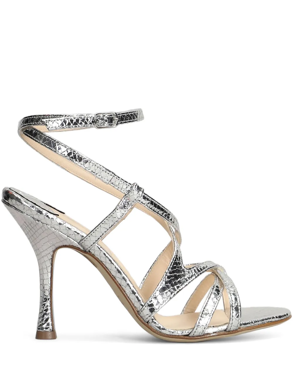 Anna F. 100mm leather sandals Silver