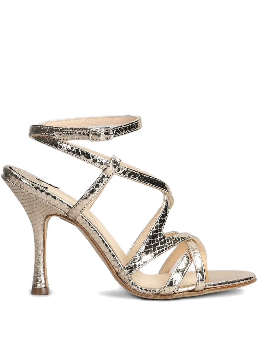 Anna F. 105mm leather sandals Silver