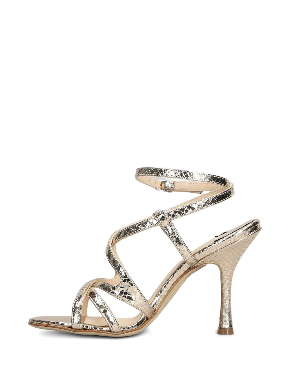 Anna F. 105mm leather sandals Silver