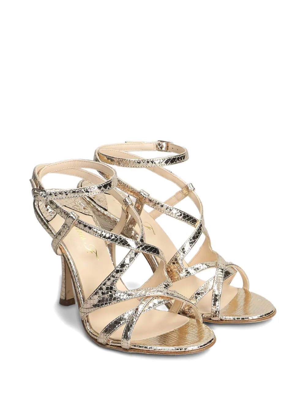 Anna F. 105mm leather sandals Silver