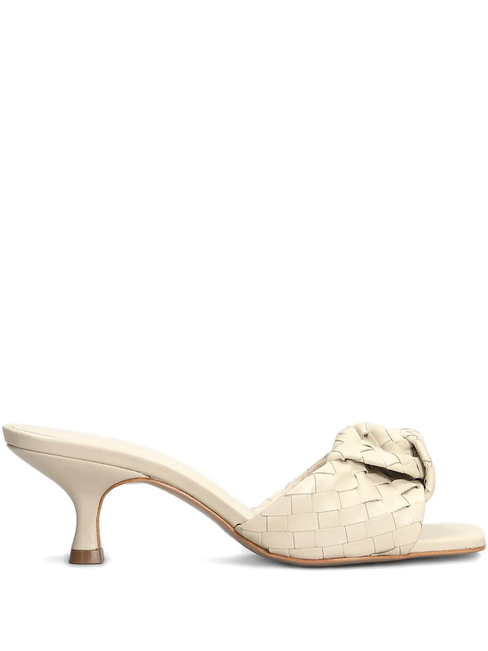 Schutz 65mm knot-detail mules Neutrals