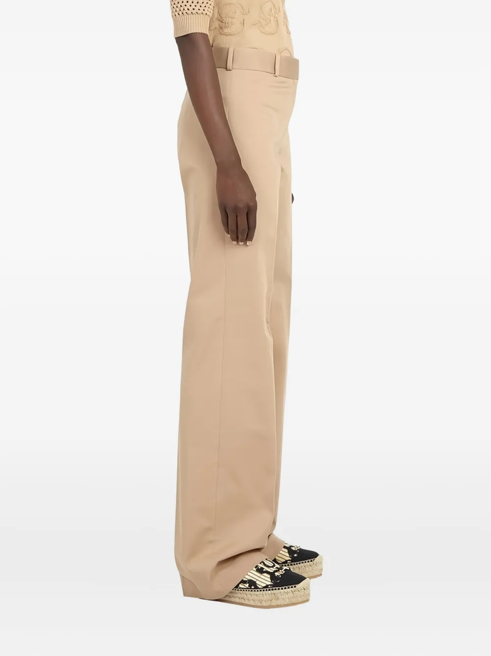 Ferragamo straight-leg cotton trousers Beige