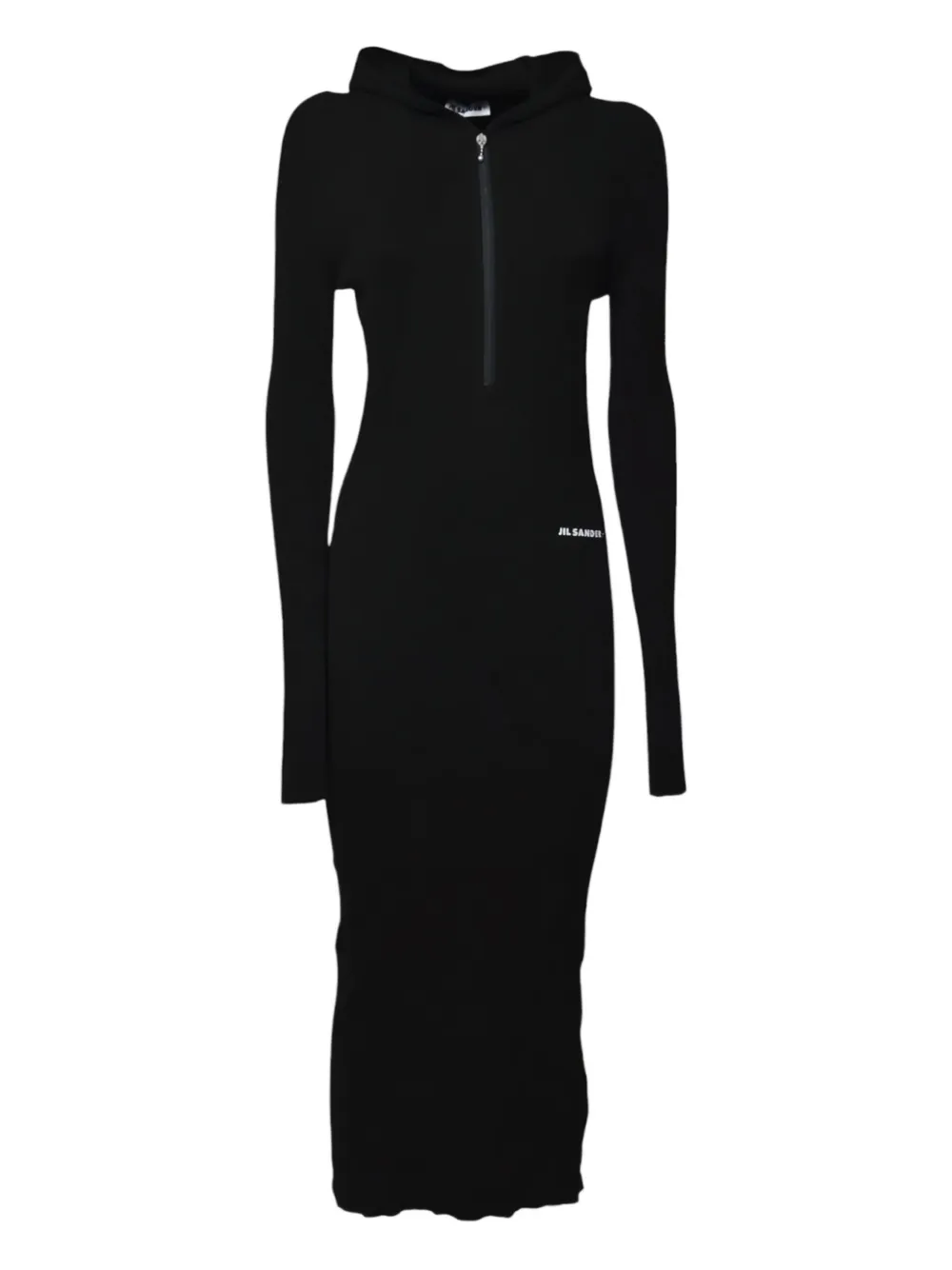 Jil Sander Ribgebreide maxi-jurk Zwart