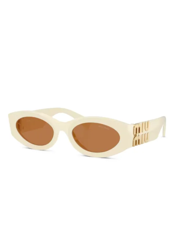 Miu Miu Eyewear ロゴ サングラス | ニュートラル | FARFETCH JP