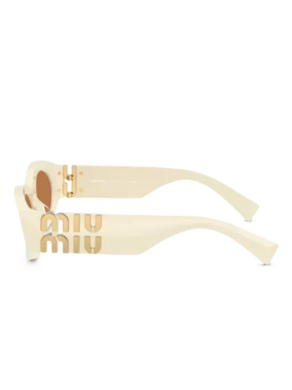Miu Miu Eyewear ロゴ サングラス | ニュートラル | FARFETCH JP
