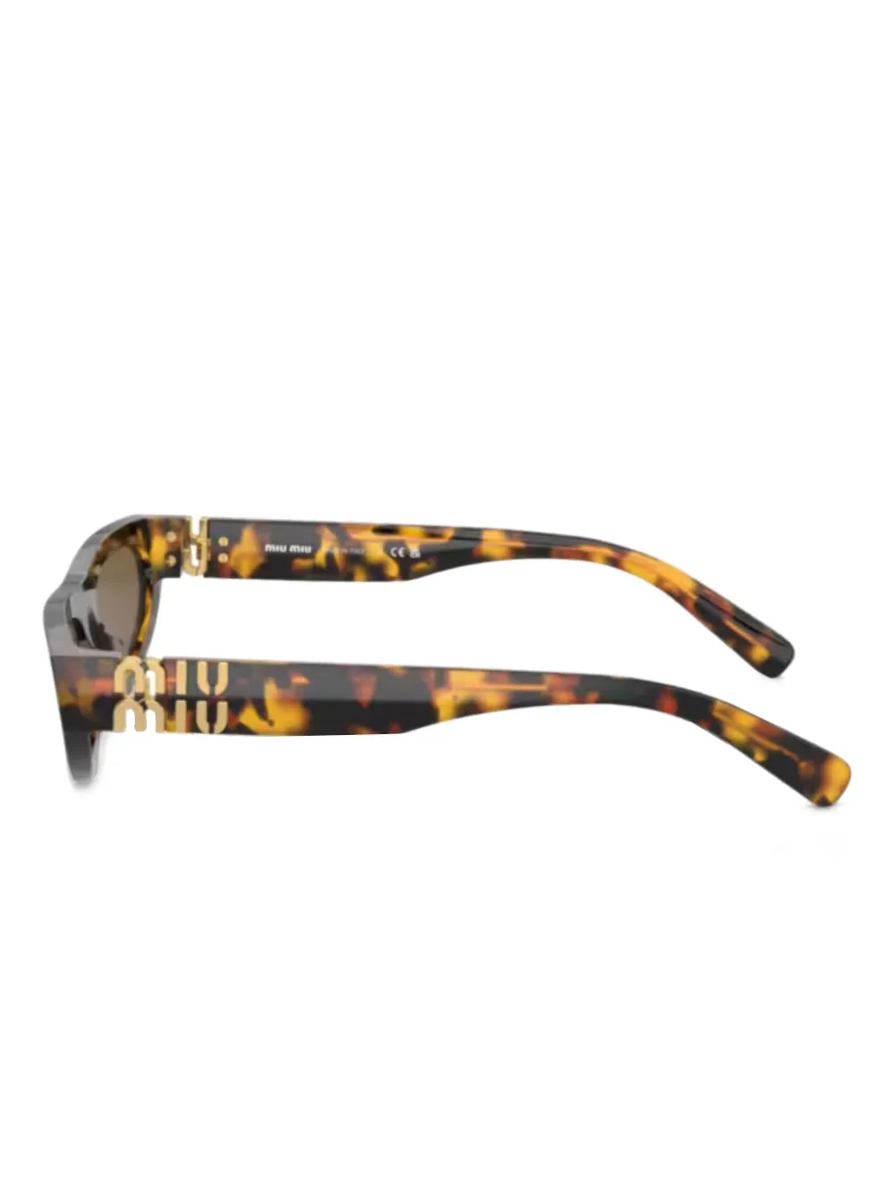 Miu Eyewear Zonnebril met schildpadschild-design Bruin