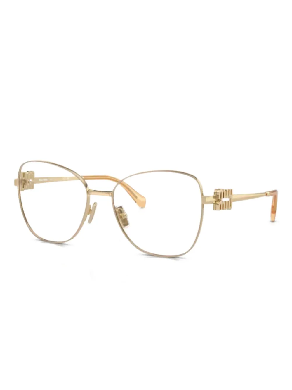 Miu Miu Eyewear cat-eye frame glasses | Gold | Image 1
