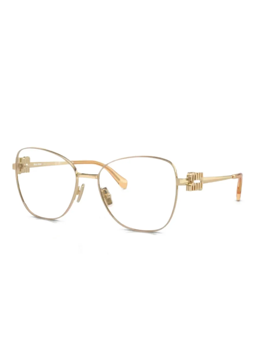 Miu Miu Eyewear cat-eye frame glasses | Gold | Image 1