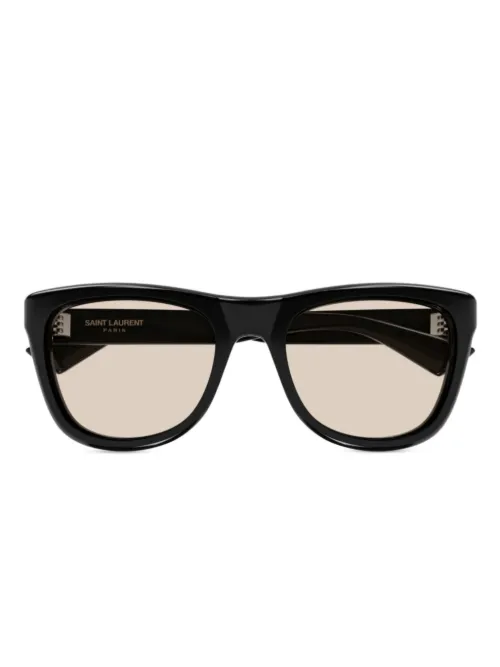 Lunettes de soleil à logo imprimé - Saint Laurent Eyewear - Modalova