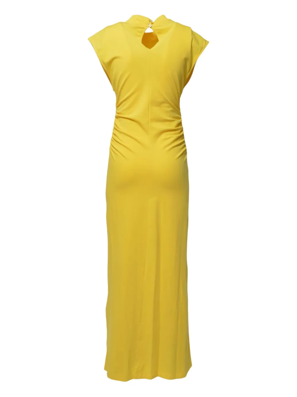 MSGM logo-embroidered maxi dress - Geel