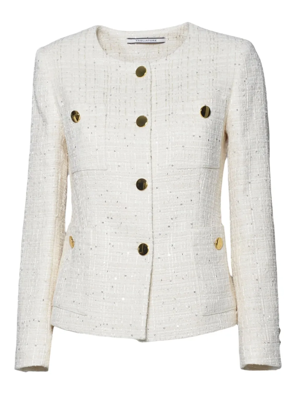 tweed button-front jacket
