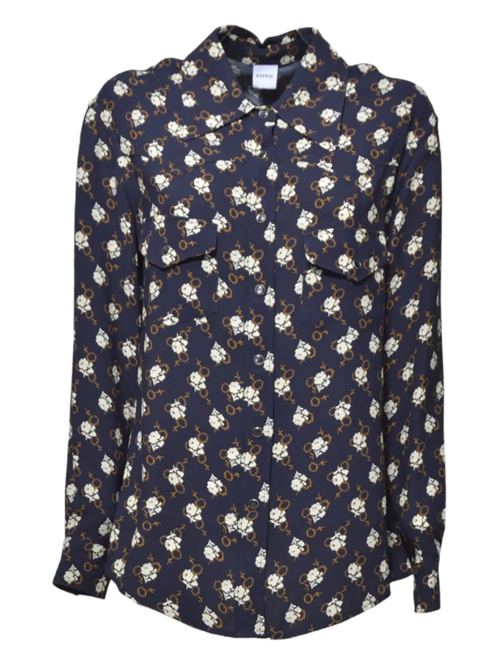 ASPESI floral-print button-up shirt | Blue | Image 1