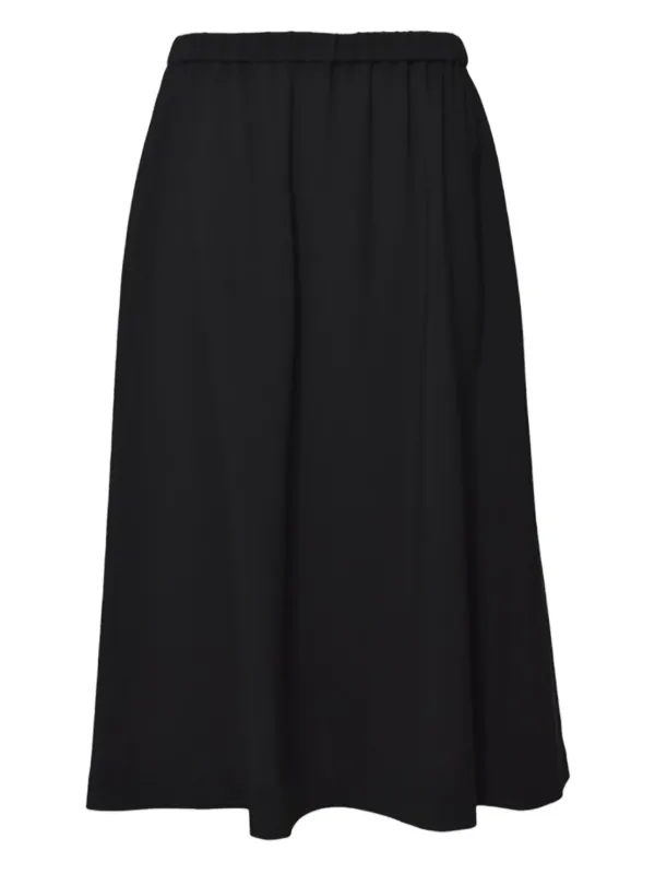 ASPESI Elasticated-waist Midi Skirt in Black