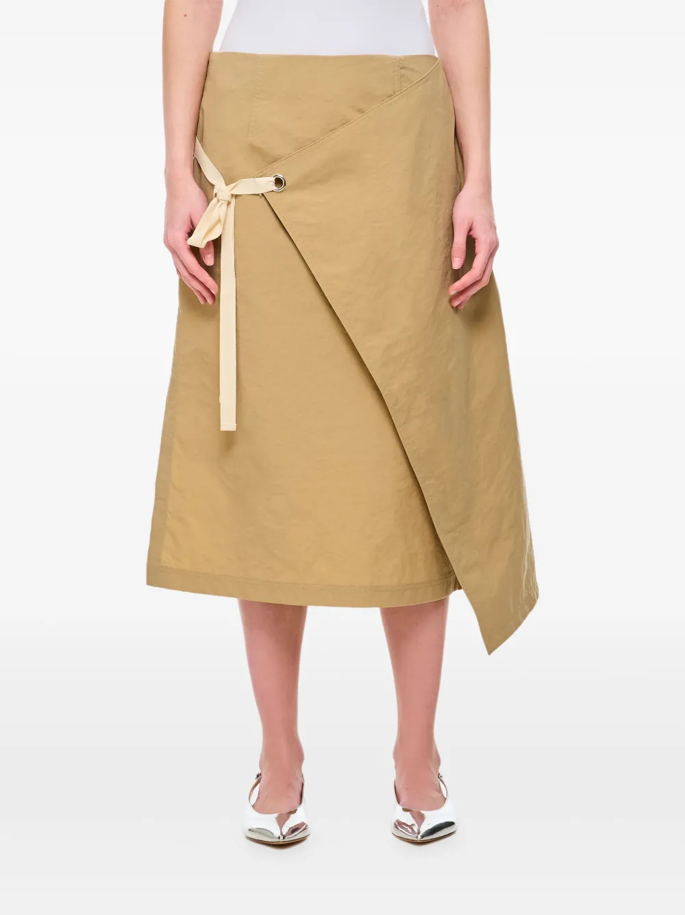 Plan C Asymmetrische midi-rok Beige