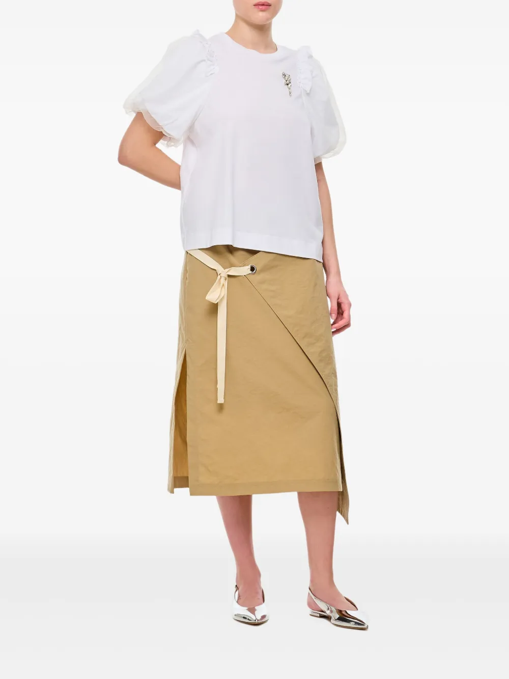 Plan C Asymmetrische midi-rok - Beige