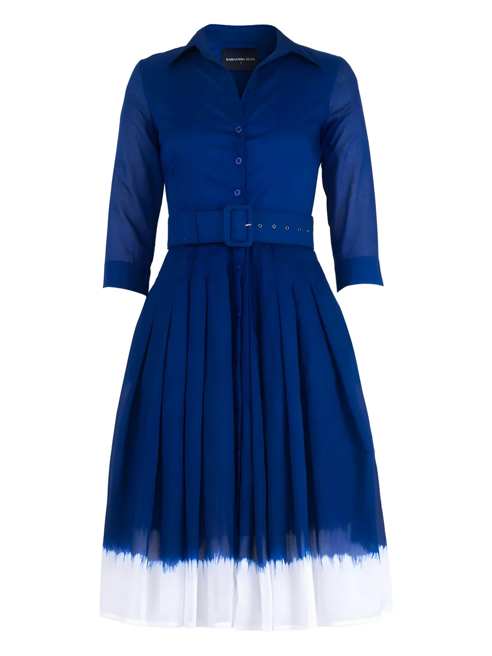 Audrey pleated belted shirt dress