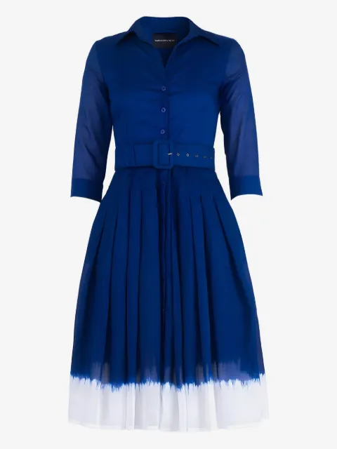 Samantha Sung Audrey pleated belted shirt dress